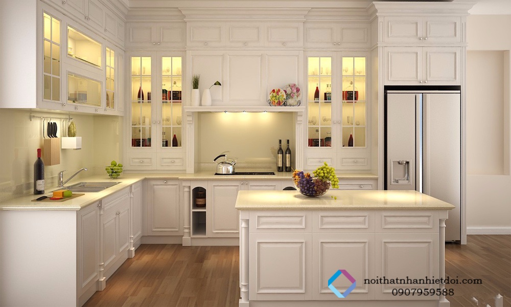 TỦ BẾP GỖ SỒI 009