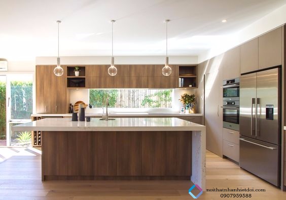 TỦ BẾP VENEER 004
