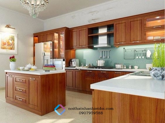 TỦ BẾP GỖ CĂM XE 001