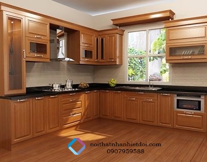 TỦ BẾP GỖ CĂM XE 002