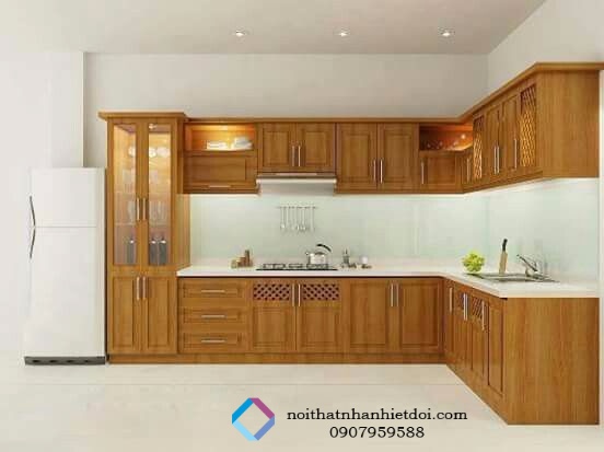 TỦ BẾP GỖ CĂM XE 005