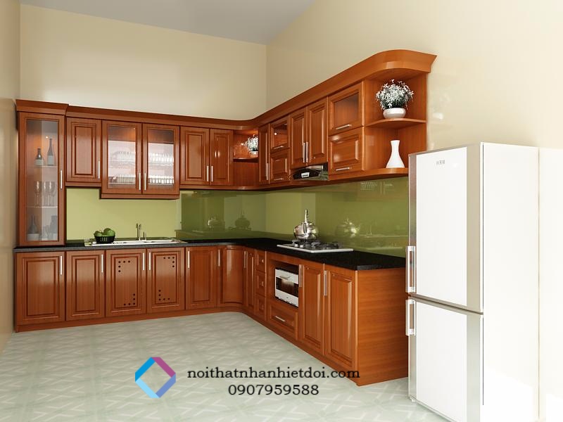 TỦ BẾP GỖ XOAN ĐÀO 007