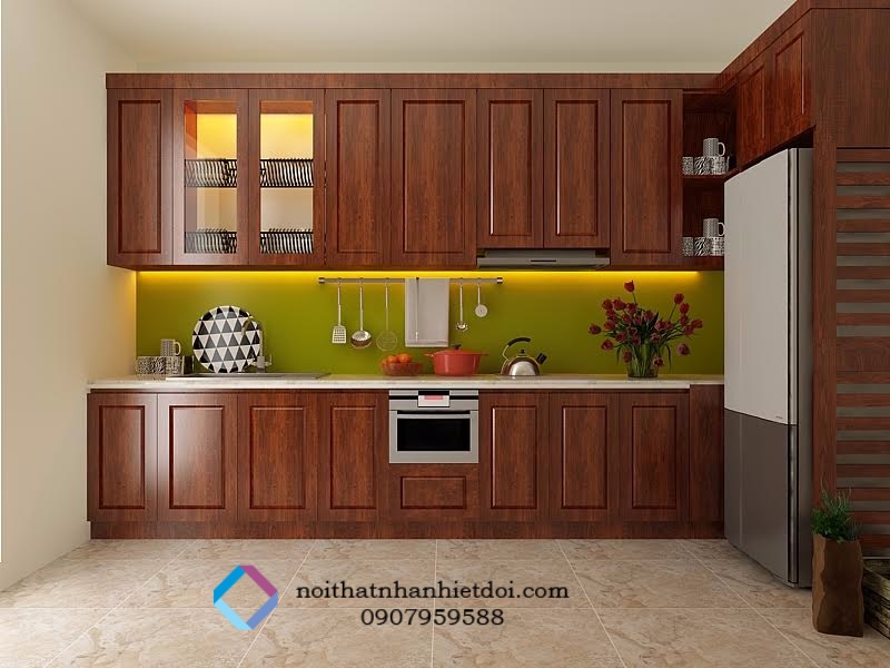 TỦ BẾP GỖ XOAN ĐÀO 009