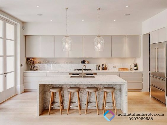 TỦ BẾP MDF SƠN MÀU 009